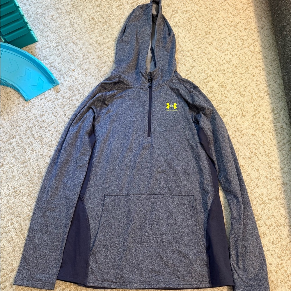 Under Armour Heathered Gray and Navy Pullover